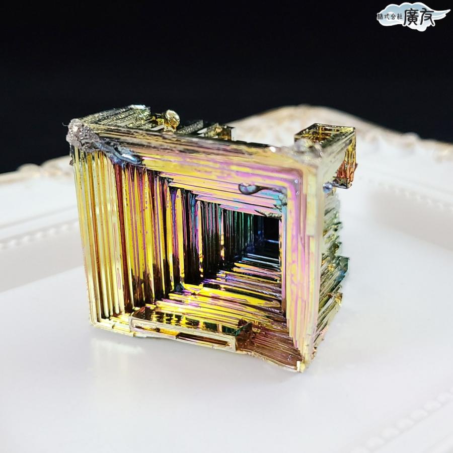 開運 ビスマス結晶 ビスマス 鉱石 置物 オブジェ アート 金属 結晶構造