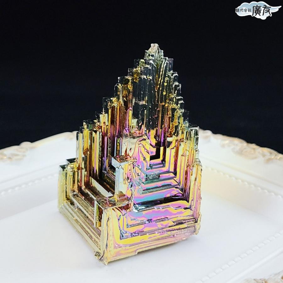 開運 ビスマス結晶 ビスマス 鉱石 置物 オブジェ アート 金属 結晶構造