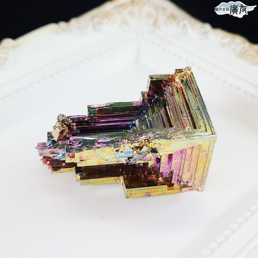 開運 ビスマス結晶 ビスマス 鉱石 置物 オブジェ アート 金属 結晶構造