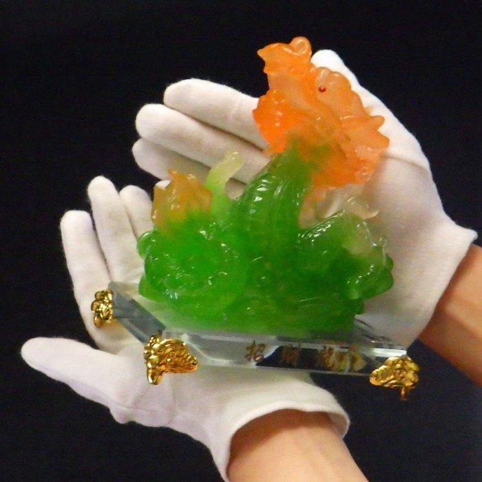 開運 龍の置物 龍 置物 風水 玄関 緑 かわいい龍の置物 風水グッズ 四