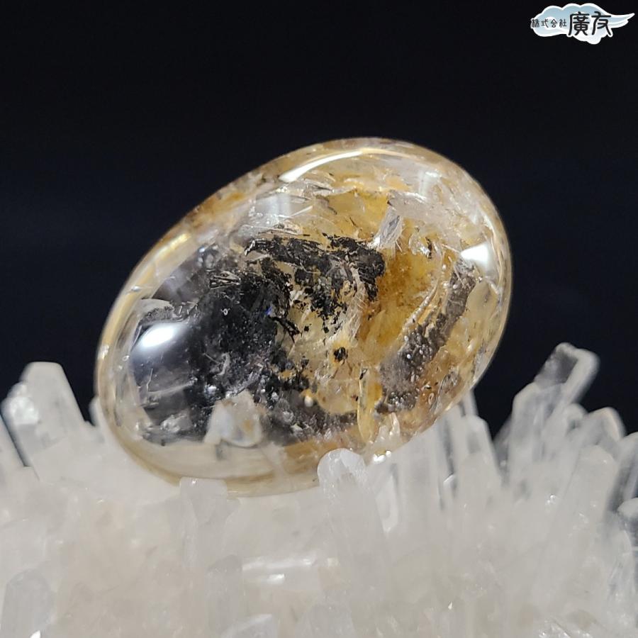 ガーデンクォーツ 原石 ポイント 庭園水晶 パワーストーン 天然石 水晶 置物 開運 風水 グッズ 2026 (水入りブラックガーデンクォーツ現物販売(廣友))の画像