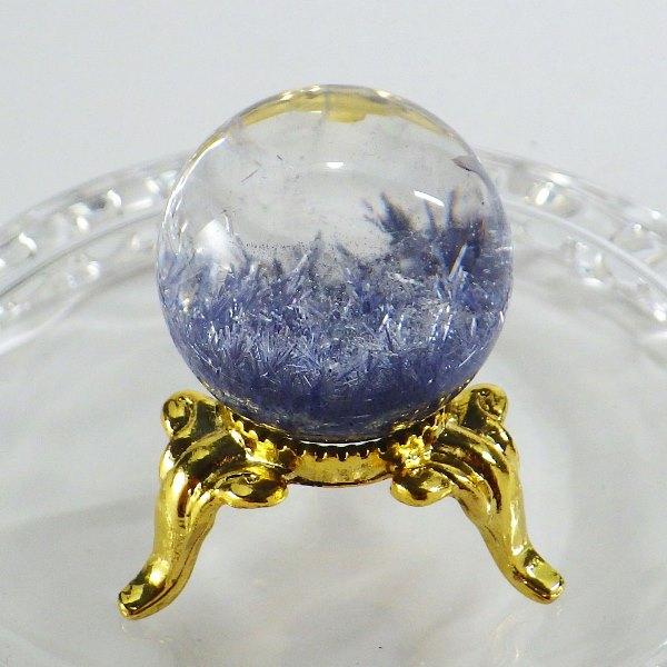 開運 デュモルチェライトインクォーツ 原石 水晶 丸玉 パワーストーン