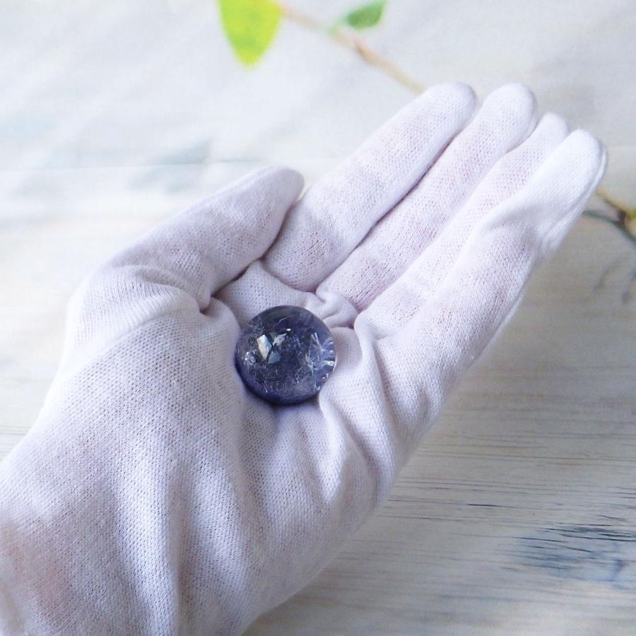 開運 デュモルチェライトインクォーツ 原石 水晶 丸玉 パワーストーン