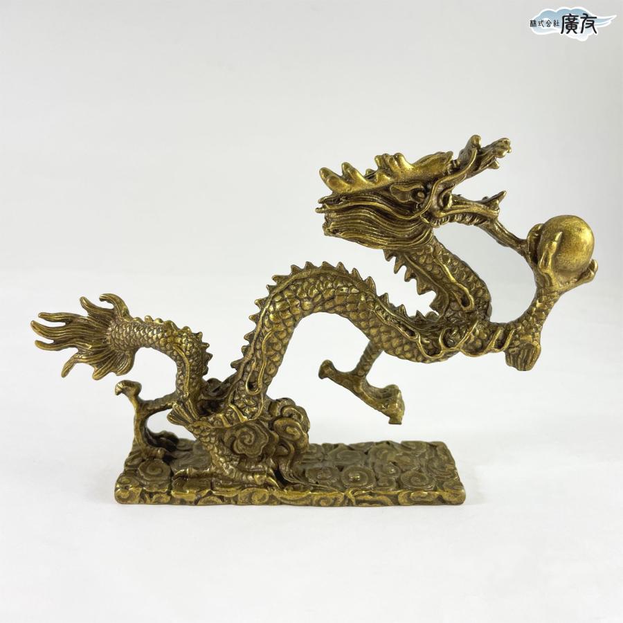 開運 龍の置物 龍 置物 風水 銅製 玄関 金 風水グッズ 四本爪 金龍