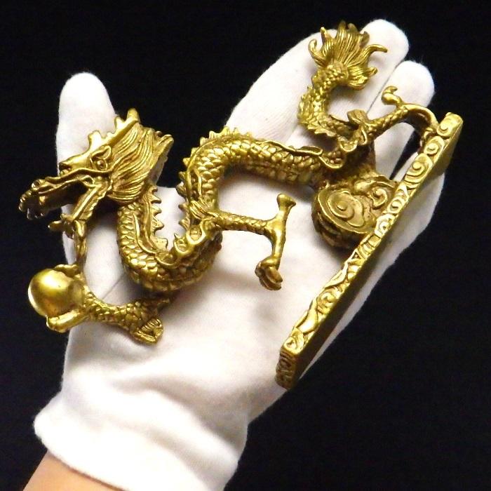 開運 龍の置物 龍 置物 風水 銅製 玄関 金 風水グッズ 四本爪 金龍