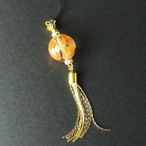 開運 水晶 龍 パワーストーン ストラップ 水晶龍 彫刻 天然石 龍彫り