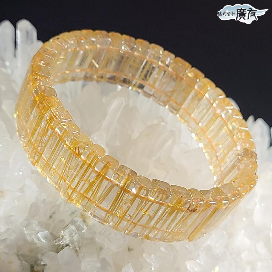 金運　ゴールド　ルチル クォーツ ブレスレット バングル 開運 ゴールドルチルクォーツ ブレスレット 天然石 水晶