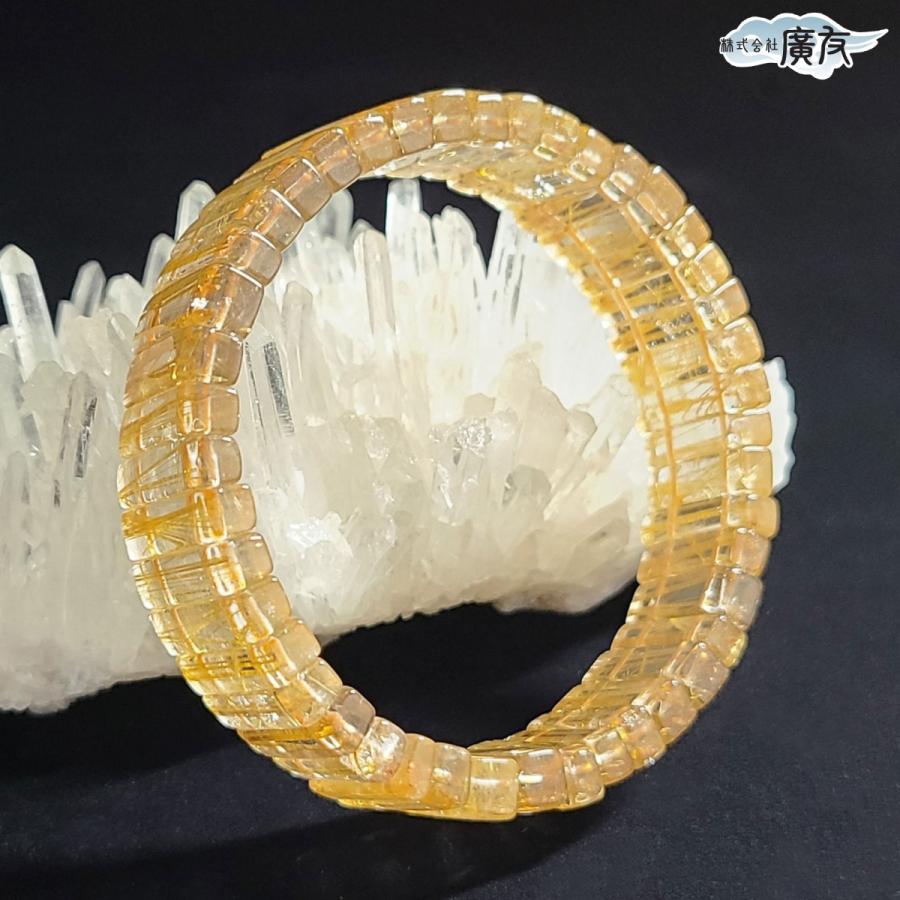 開運 ゴールドルチルクォーツ ブレスレット 天然石 水晶