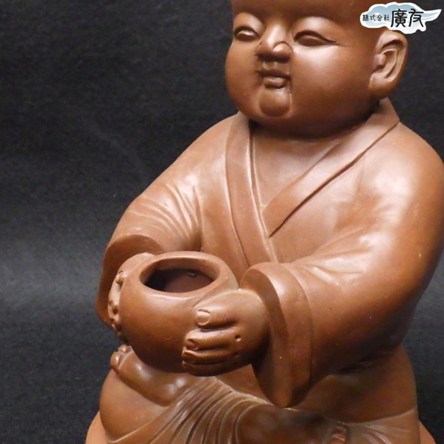 開運 一休さん 置物 香炉 陶器 宜興 おしゃれ 縁起物 インテリア 雑貨