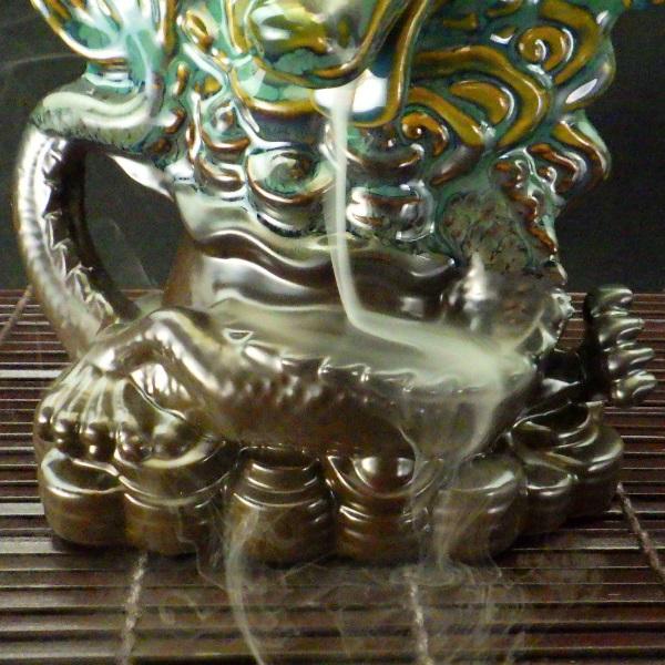 龍のお香立て 龍の置物 陶器 倒流香炉 倒流香 お香 逆流香炉 香炉