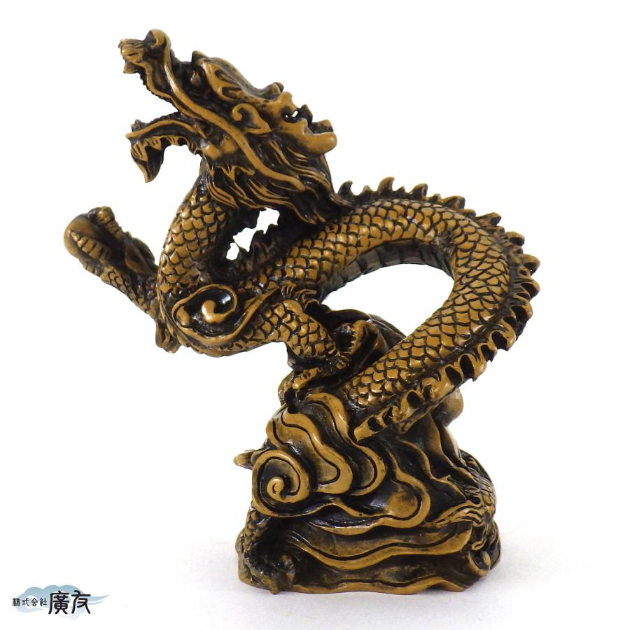 龍の置物 風水 玄関 干支 4本爪 茶色 龍 昇り龍 かわいい 置物 開運 金