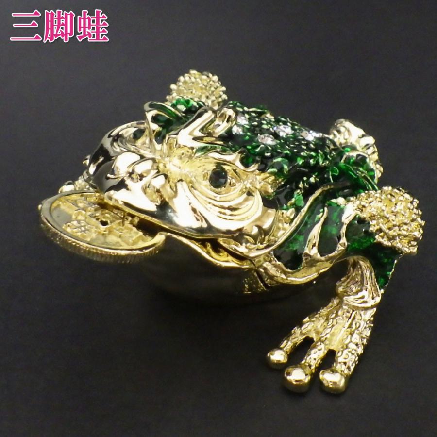 開運 三本足 カエル 置物 風水 玄関 縁起 かわいい 三脚蟾蜍 ライン