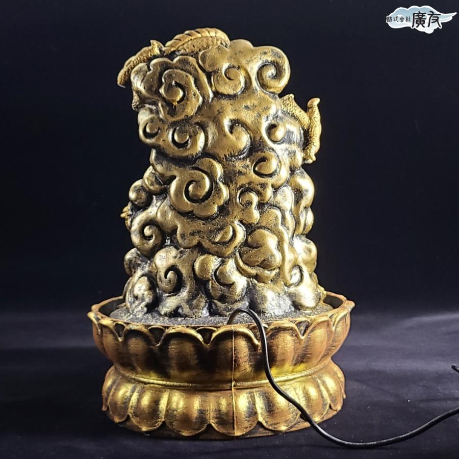 開運 龍の置物 噴水 置物 流水オブジェ インテリア 噴水オブジェ 龍 金