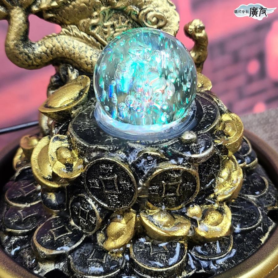 龍の置物 噴水 置物 流水オブジェ インテリア 噴水オブジェ 龍 金 玄関 ファウンテン 風水 龍珠 金運アップ 開運 グッズ 2026 ( 樹脂製流水金龍龍珠(噴水) )_7
