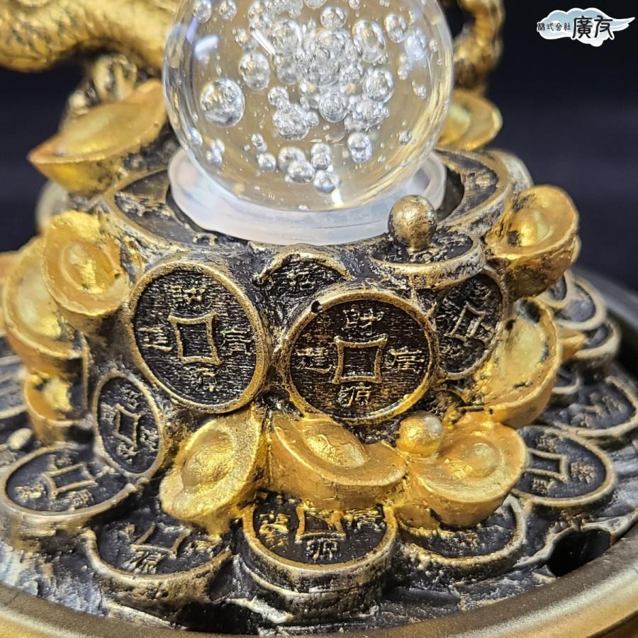 龍の置物 噴水 置物 流水オブジェ インテリア 噴水オブジェ 龍 金 玄関 ファウンテン 風水 龍珠 金運アップ 開運 グッズ 2026 ( 樹脂製流水金龍龍珠(噴水) )_8