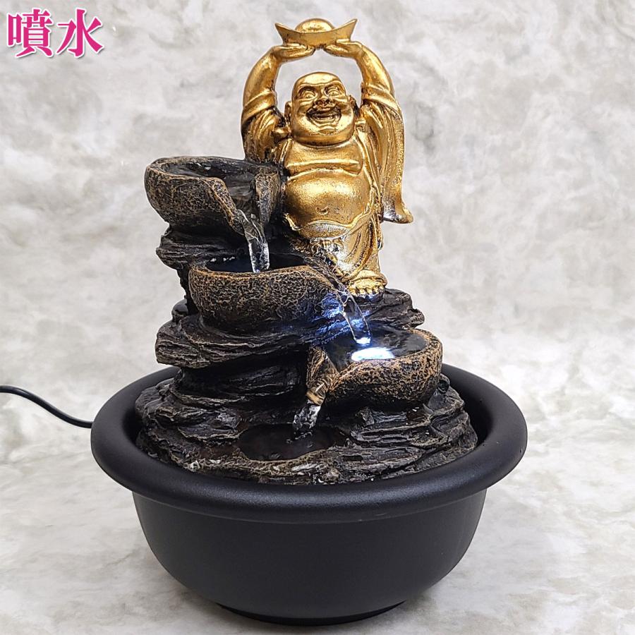 開運 噴水 置物 インテリア 噴水オブジェ 布袋様 置物 ご利益 金運