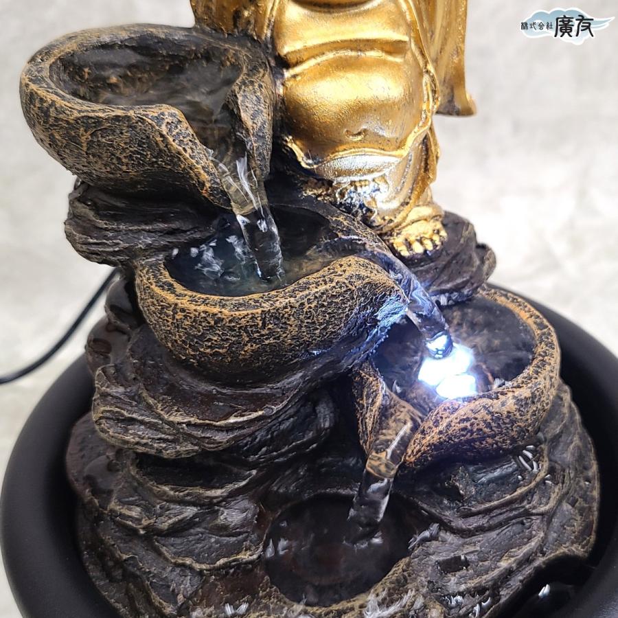 開運 噴水 置物 インテリア 噴水オブジェ 布袋様 置物 ご利益 金運