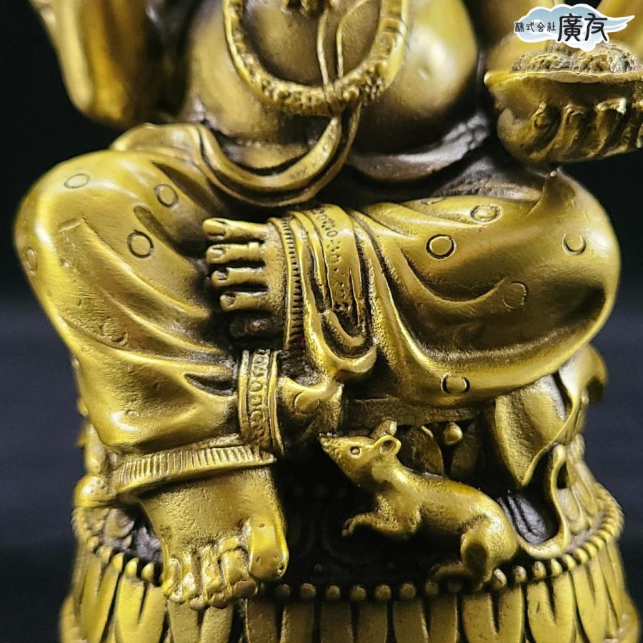 ガネーシャ像　☆風水置物　ブロンズ　真鍮　アンティーク 守り神 開運 ガネーシャ 置物 ガネーシャ像 金運 グッズ 夢をかなえる