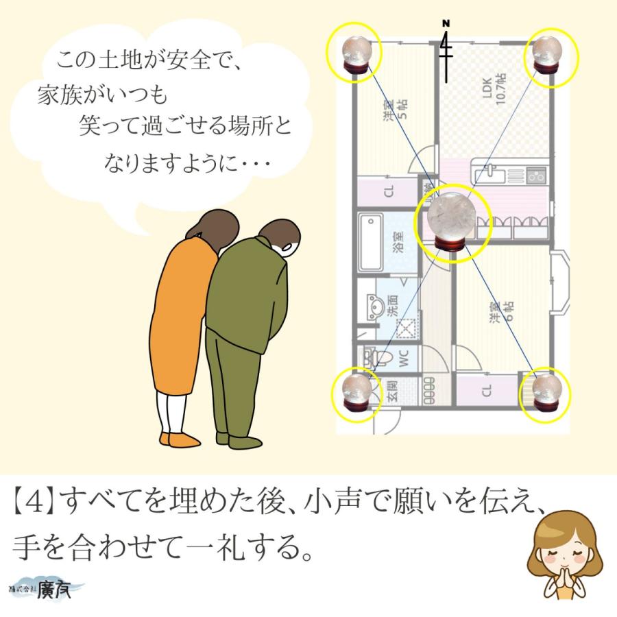 土地を浄化し家主を開運へと導く☆開運地鎮水晶☆占い鑑定付き☆ 風水 地鎮祭 水晶 地鎮水晶 埋め方 結界 土地 浄化 天然水晶玉 水晶丸
