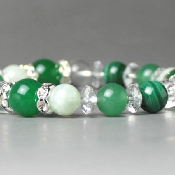開運 アベンチュリン 天然石 緑 ブレスレット メンズ レディース
