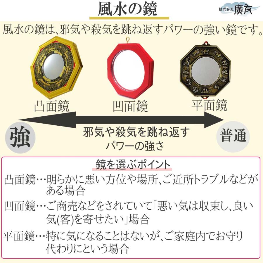 風水 鏡 八卦鏡 魔除け 八角形 魔除けグッズ 玄関 置物 八角形鏡風水 八角形の鏡 厄除けグッズ 壁掛け 風水グッズ 開運グッズ ( 八卦 羅盤 凸面鏡 金 大 )｜kouyuu｜14