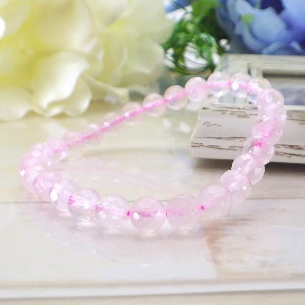 開運 ローズクォーツ ブレスレット 恋愛運 パワーストーン 紅水晶 数珠