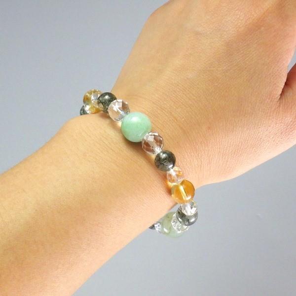 開運 翡翠 ルチルクォーツ ペリドット シトリン ブレスレット