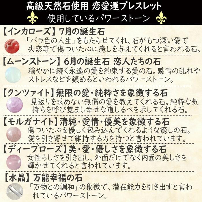 開運 インカローズ ムーンストーン クンツァイト ブレスレット