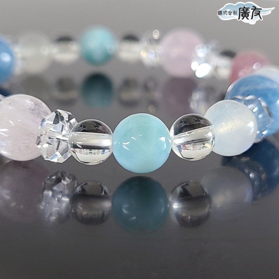 ラリマーとアクアマリンのブレスレット ラリマー・アクアマリン・ブルームーンストーン ブレスレット