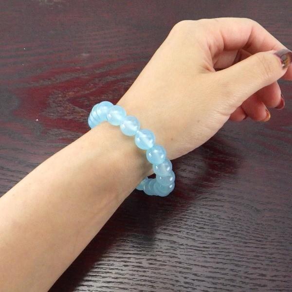 天然石 ブルーカルセドニー ブレスレット パワーストーン ロイヤル・エレガンス 開運 シーブルーカルセドニー ブレスレット カルセドニー 天然石 色