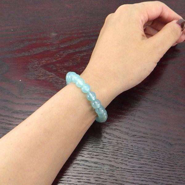 開運 シーブルーカルセドニー ブレスレット カルセドニー 天然石 色