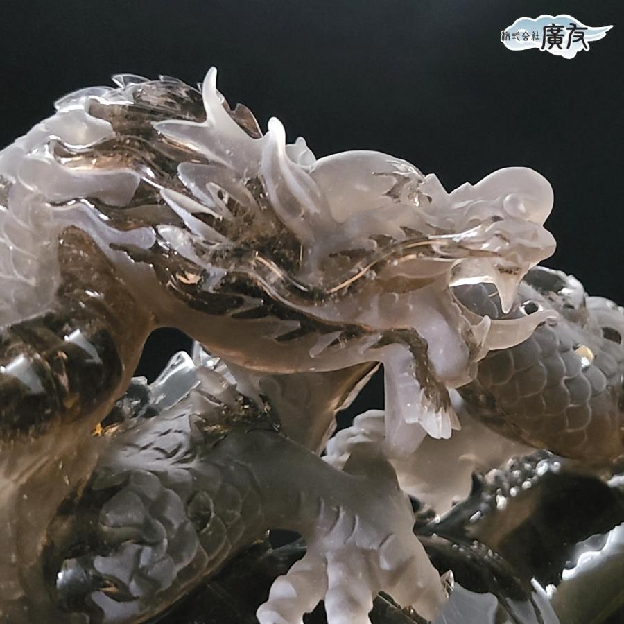 開運 龍の置物 龍 水晶 4本爪 辰 竜 置物 龍彫刻 風水 玄関