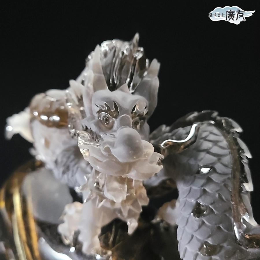 【専用箱付】龍水晶 登龍 彫刻 ガーデンクォーツ 開運 竜 辰 開運 龍の置物 龍 水晶 4本爪 辰 竜 置物 龍彫刻 風水 玄関