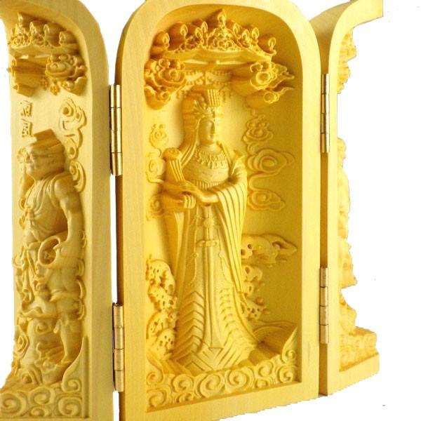 開運 木彫り彫刻 木彫り 仏像 神様 ツゲ 柘植 縁起物 風水 置物