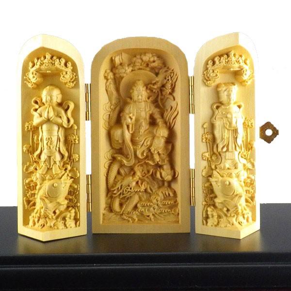 開運 木彫り彫刻 木彫り 仏像 ツゲ 柘植 観音様 観音像 龍上観音 観音