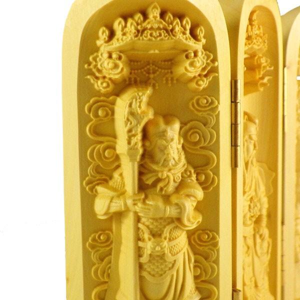 開運 木彫り彫刻 木彫り ツゲ 柘植 関羽 商売繁盛 神様 縁起物 風水