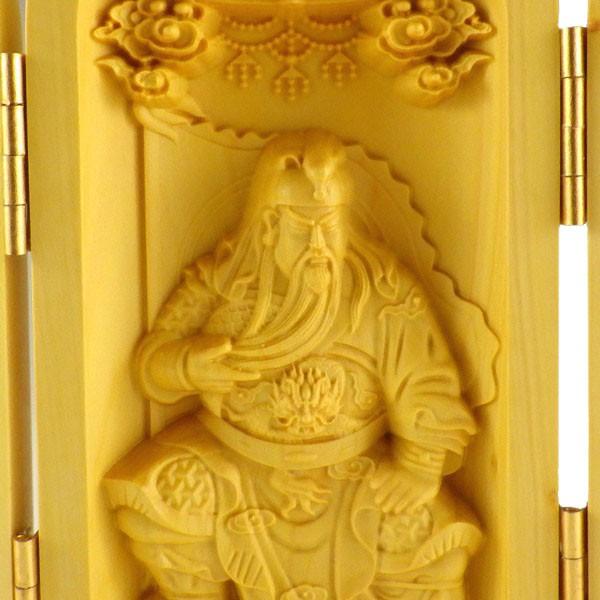 開運 木彫り彫刻 木彫り ツゲ 柘植 関羽 商売繁盛 神様 縁起物 風水