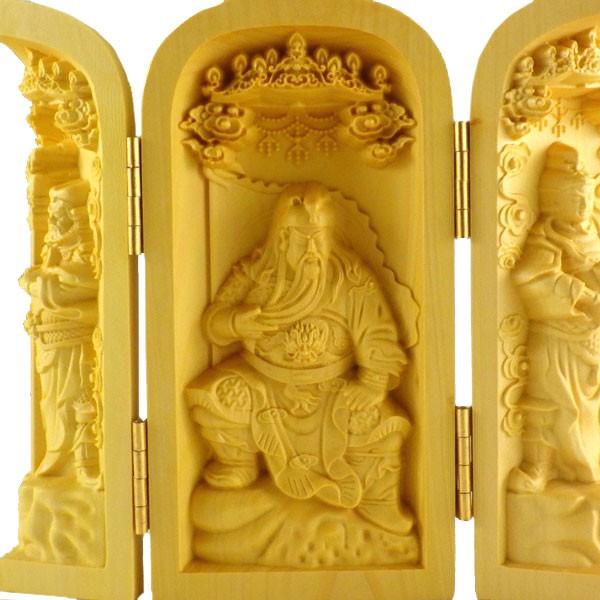 開運 木彫り彫刻 木彫り ツゲ 柘植 関羽 商売繁盛 神様 縁起物 風水