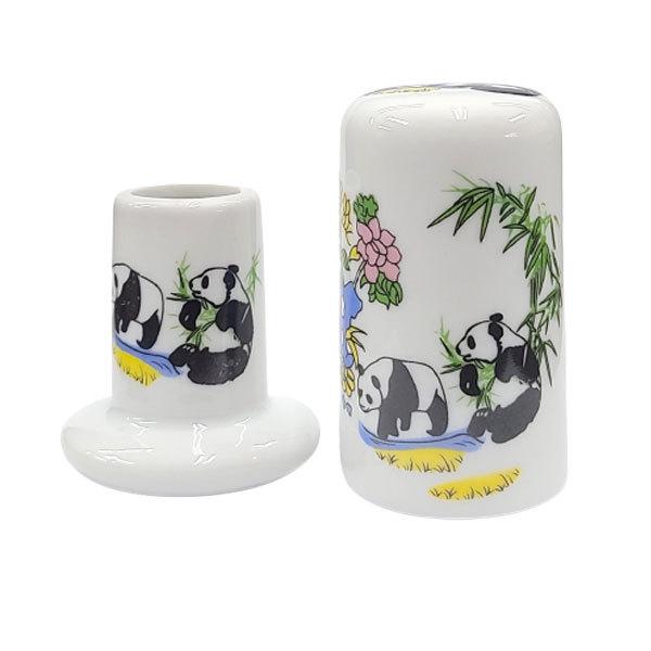 中国四川省成都購入　パンダの陶器小物入れ2個セット 中国四川省成都購入 パンダの陶器小物入れ2個セット