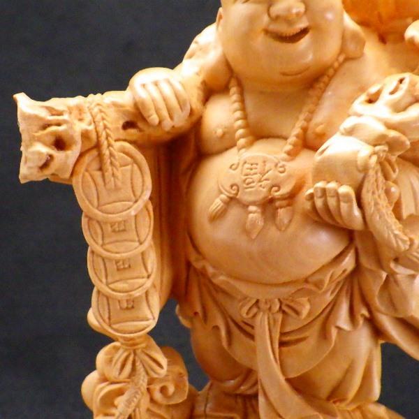 布袋様 置物 布袋さん 七福神 木製 ご利益 金運 縁起 布袋像 ハッピー