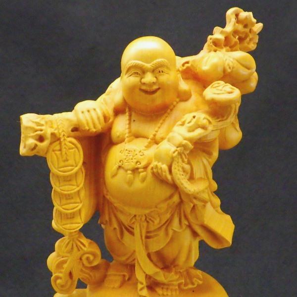 布袋様 置物 布袋さん 七福神 木製 ご利益 金運 縁起 布袋像 ハッピー