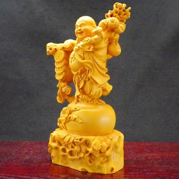布袋様 置物 布袋さん 七福神 木製 ご利益 金運 縁起 布袋像 ハッピー