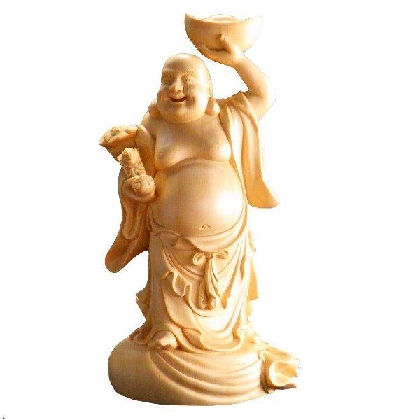 布袋様 置物 布袋さん 七福神 木製 ご利益 金運 縁起 布袋像