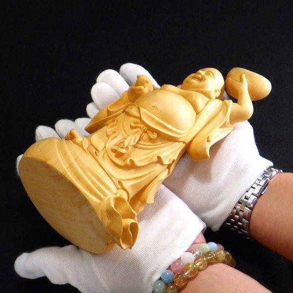 布袋様 置物 布袋さん 七福神 木製 ご利益 金運 縁起 布袋像 ハッピー