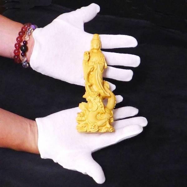 木彫り彫刻 木彫り 仏像 ツゲ 柘植 観音様 観音像 龍上観音 観音様の