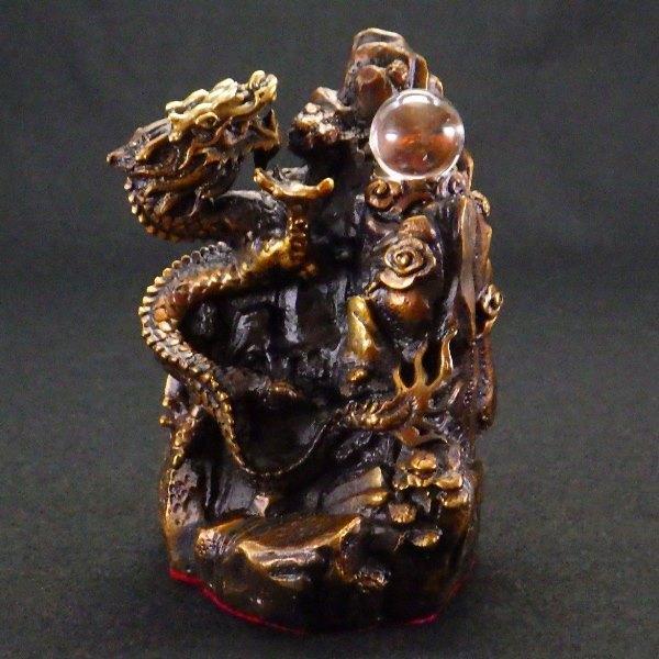 龍の置物 玄関 干支 金 銅製 5本爪 金色 龍置物 真鍮 風水 龍