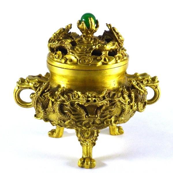 大香炉 翡翠 龍 銅製　彫刻 置物 開運 金運　風水 骨董 古美術 アンティーク 大香炉 翡翠 龍 銅製 彫刻 置物 開運 金運 風水 骨董 古美術 アンティーク