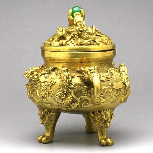 開運 風水 香炉 おしゃれ 龍の置物 龍 玄関 金 金龍 金運アップ