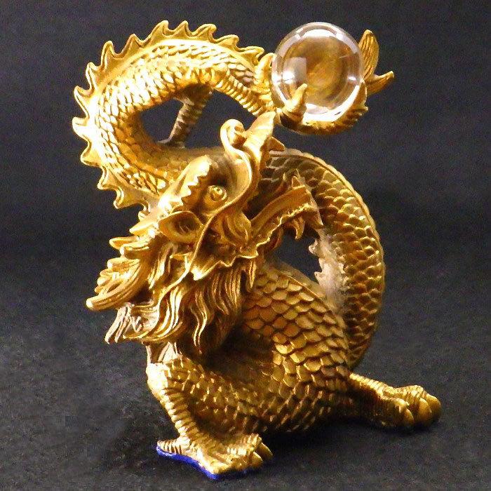 龍の置物 龍 置物 風水 銅製 玄関 金 五本爪の龍 五本爪 金龍 開運