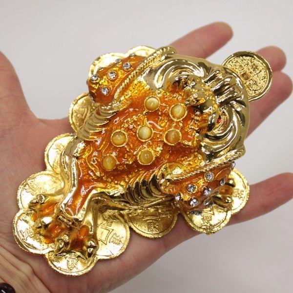 開運 三本足 カエル 置物 風水 玄関 縁起 かわいい 三脚蟾蜍 ライン